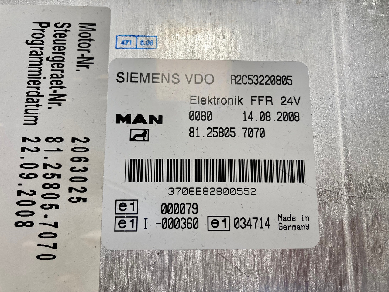 CENTRALINA FFR - MAN 81258057070 - SIEMENS VDO A2C53220805 - Riadiaca jednotka: obrázok 3 CENTRALINA FFR - MAN 81258057070 - SIEMENS VDO A2C53220805 - Riadiaca jednotka: obrázok 3
