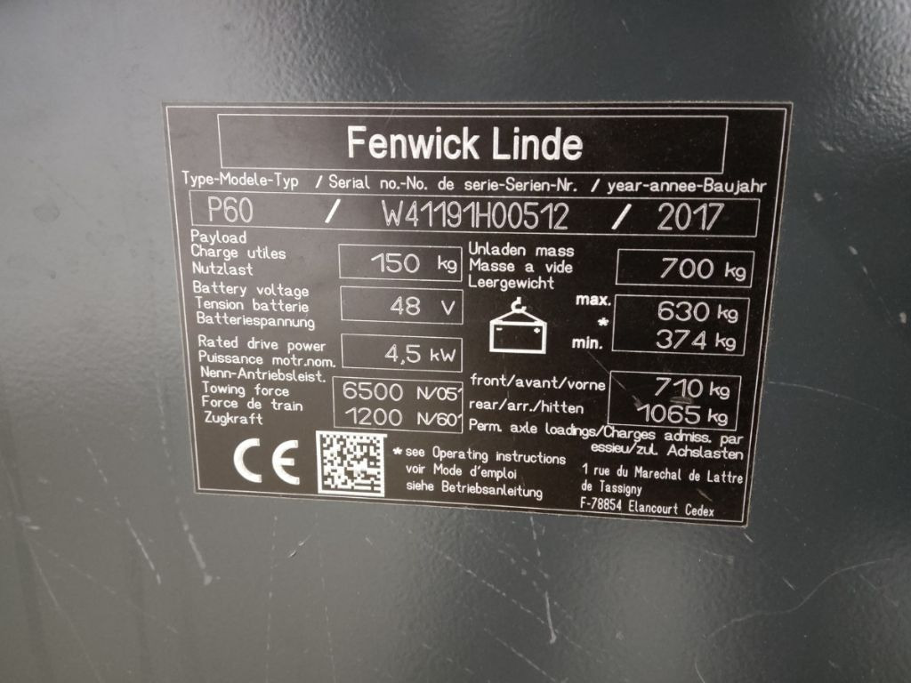 Linde P60 - Elektricky tahač: obrázok 5 Linde P60 - Elektricky tahač: obrázok 5