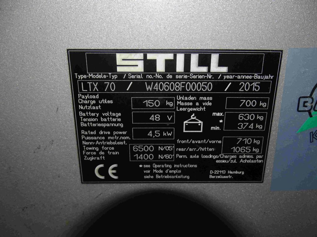 Still LTX70 - Elektricky tahač: obrázok 5 Still LTX70 - Elektricky tahač: obrázok 5