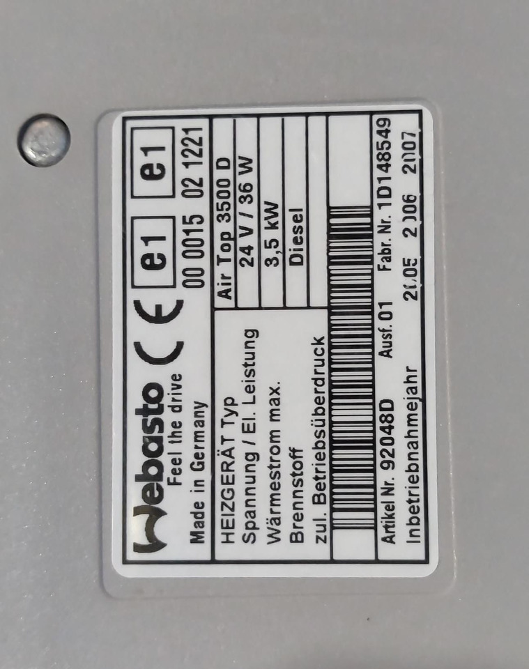 Sirocou Webasto Air Top 3500/5000 - Kúrenie/ Vetranie pre Nákladné auto: obrázok 4 Sirocou Webasto Air Top 3500/5000 - Kúrenie/ Vetranie pre Nákladné auto: obrázok 4