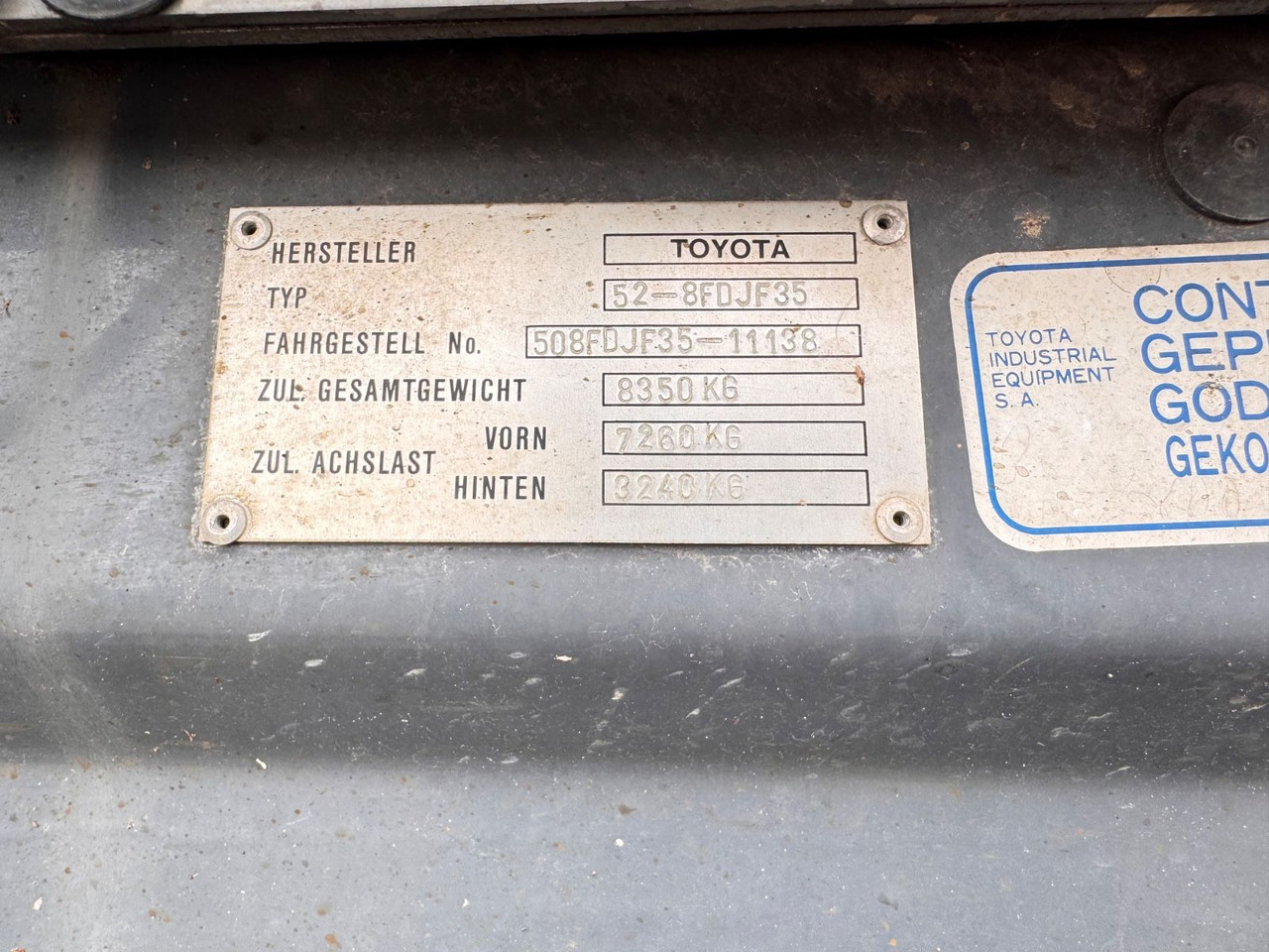 Dieselový vysokozdvižný vozík Toyota Tonero 35 Diesel Stapler 3.274h Sideshift: obrázok 9 Dieselový vysokozdvižný vozík Toyota Tonero 35 Diesel Stapler 3.274h Sideshift: obrázok 9